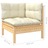 Conjunto Lounge de Jardim C/ Almofadões Cor Creme Pinho 7 pcs