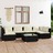 Conjunto Lounge de Jardim C/ Almofadões Vime Pe Preto 7 pcs