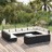 Conjunto Lounge de Jardim C/ Almofadões Vime Pe Preto 14 pcs