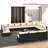 Conjunto Lounge de Jardim C/ Almofadões Vime Pe Preto 14 pcs