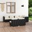 Conjunto Lounge de Jardim C/ Almofadões Vime Pe Preto 7 pcs