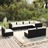 Conjunto Lounge de Jardim C/ Almofadões Vime Pe Preto 8 pcs