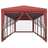 319250 Party Tent With 10 Mesh Sidewalls Red 3x12 M Hdpe