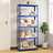 5-Layer Storage Shelf Blue Steel&madeira de Engenharia