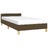 Estrutura de Cama C/ Cabeceira 90x190 cm Tecido Castanho-escuro