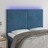 Cabeceira Cama C/ Luzes LED Veludo 144x5x118/128cm Azul-escuro