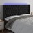 Cabeceira de Cama C/ Luzes LED Veludo 203x16x118/128 cm Preto