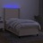 Cama Box Spring C/ Colchão e LED 80x200 cm Tecido Cor Creme