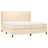 Cama Box Spring C/ Colchão e LED 200x200 cm Tecido Cor Creme