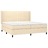 Cama Box Spring C/ Colchão e LED 200x200 cm Tecido Cor Creme