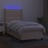 Cama Box Spring C/ Colchão e LED 100x200 cm Tecido Cor Creme