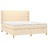 Cama Box Spring C/ Colchão e LED 160x200 cm Tecido Cor Creme