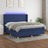 Cama Box Spring C/ Colchão e LED 160x200 cm Tecido Azul