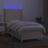 Cama Box Spring C/ Colchão e LED 100x200 cm Tecido Cor Creme