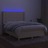 Cama Box Spring C/ Colchão e LED 140x190 cm Tecido Cor Creme