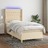 Cama Box Spring C/ Colchão e LED 100x200 cm Tecido Cor Creme