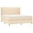 Cama Box Spring C/ Colchão e LED 160x200 cm Tecido Cor Creme