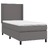 Cama Box Spring C/ Colchão/led 90x190 cm Couro Artificial Cinza