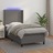 Cama Box Spring C/ Colchão/led 90x190 cm Couro Artificial Cinza