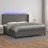 Cama Box Spring C/ Colchão/led 200x200cm Couro Artificial Cinza