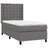 Cama Box Spring C/ Colchão/led 100x200cm Couro Artificial Cinza