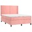 Cama Box Spring C/ Colchão/led 140x200 cm Veludo Rosa