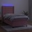 Cama Box Spring C/ Colchão/led 90x190 cm Veludo Rosa