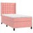 Cama Box Spring C/ Colchão/led 90x190 cm Veludo Rosa