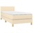 Cama Box Spring C/ Colchão e LED 90x190 cm Tecido Cor Creme