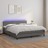 Cama Box Spring C/ Colchão/led 180x200cm Couro Artificial Cinza