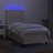 Cama Box Spring C/ Colchão e LED 80x200 cm Tecido Cor Creme