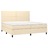 Cama Box Spring C/ Colchão e LED 200x200 cm Tecido Cor Creme