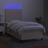 Cama Box Spring C/ Colchão e LED 100x200 cm Tecido Cor Creme