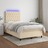 Cama Box Spring C/ Colchão e LED 120x200 cm Tecido Cor Creme