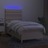 Cama Box Spring C/ Colchão e LED 100x200 cm Tecido Cor Creme