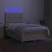 Cama Box Spring C/ Colchão e LED 120x200 cm Tecido Cor Creme