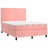 Cama Box Spring C/ Colchão/led 140x200 cm Veludo Rosa