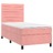 Cama Box Spring C/ Colchão/led 90x190 cm Veludo Rosa