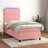 Cama Box Spring C/ Colchão/led 90x190 cm Veludo Rosa