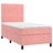 Cama Box Spring C/ Colchão/led 90x190 cm Veludo Rosa