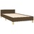 Estrutura de Cama C/ Cabeceira 90x190 cm Tecido Castanho-escuro