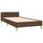 Estrutura de Cama C/ Cabeceira 90x190 cm Tecido Castanho-escuro