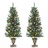 árvores de Natal Artificiais 2 pcs 100 Leds 120 cm Verde/branco