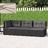 Conjunto Lounge de Jardim C/ Almofadões Vime Pe Preto 3 pcs