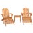 Conjunto Lounge de Jardim Adirondack Acácia Maciça 3 pcs