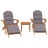 Conjunto Lounge de Jardim Adirondack Acácia Maciça 3 pcs