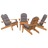 Conjunto Lounge Jardim Adirondack Madeira Acácia Maciça 5 pcs