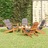 Conjunto Lounge Jardim Adirondack Madeira Acácia Maciça 5 pcs