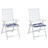 Almofadões P/ Cadeira 2pcs 40x40x3 cm Tecido Riscas Azul/branco