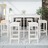 Conjunto de Bar para Jardim Pinho Maciço Branco 7 pcs